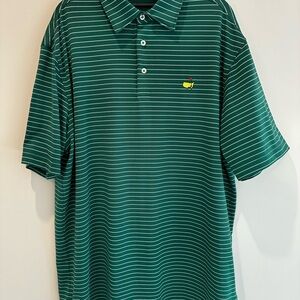 Masters Green Striped Polo Shirt